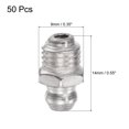 thumbnail image 2 of Unique Bargains Nickel-Plated Iron Straight Hydraulic Grease Fitting M8 x 1mm Thread 50 Pack, 2 of 5