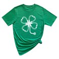 thumbnail image 1 of Pompotops Chandail Décontracté pour Femme à Imprimé de la Saint-Patrick, Manches Courtes, Col Rond, T-shirt, Hauts, 1 of 3