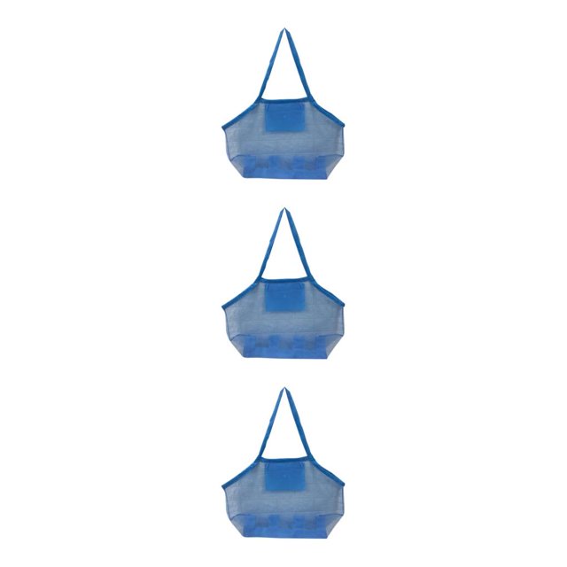 maskred Versatile Beach Toys Bag Durable Mesh Tote for Poolside Adventures Sky blue Extra Large 3Set