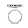 thumbnail image 4 of Sterling Silver Flower Ring band with Black Enamel, 4 of 5