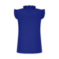 thumbnail image 3 of Timegard Tank Tops for Women Crew Neck Ruffle Sleeve Ruched Solid Color Comfy Work Casual Tunic Tops, 3 of 5