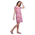 thumbnail image 4 of Moomaya Chemise de Nuit à Manches Courtes Imprimée pour Femmes, Col Rond, en Coton, Vêtement de Nuit, 4 of 5