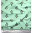 thumbnail image 1 of Soimoi Moss Georgette Fabric Floral Block Print Fabric by The Yard 42 Inch Wide, 1 of 5