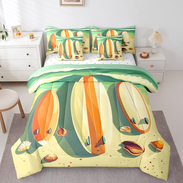 YST Kids Sports Beach Theme Comforter Set, 7-Piece, Full Size