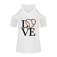 thumbnail image 2 of Birdeem Mode Femme Décontracté Col en V Blouse Imprimée Manches Courtes Épaules Dénudées T-Shirt Hauts d'Été, 2 of 8