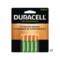 thumbnail image 1 of Lot de 8 Piles AAA Duracell Rechargeables (DX2400) (900 mAh), 1 of 1