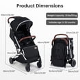 thumbnail image 3 of INFANS Travel Stroller, Lightweight Compact Baby Stroller for Airplane with One-Hand Fold, Multi-Position Recline, Canopy, 4 Wheel Suspension, Storage Basket, 3 of 9