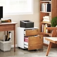 thumbnail image 2 of HOMCOM 2 Drawer File Cabinet with Lock Wheels Hanging Bars Nature Wood, 2 of 10