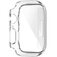 thumbnail image 2 of KOMI Case Compatible with Apple Watch Series 8 7 45mm PC with Tempered Glass Screen Protector,3Pack Full Coverage Ultra-Thin HD Clear Protective Cover for iWatch S7(45mm, Clear/Black/Green), 2 of 5