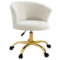 thumbnail image 1 of Vinsetto Chaise de Bureau Duveteuse à Hauteur Réglable, Sans Accoudoirs, Or, 1 of 10