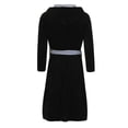 thumbnail image 4 of Innerwin Bath Robes Hoodie Men's Wrap Robe Winter Long Sleeve Soft Dressing Gown Black Gray XL, 4 of 8