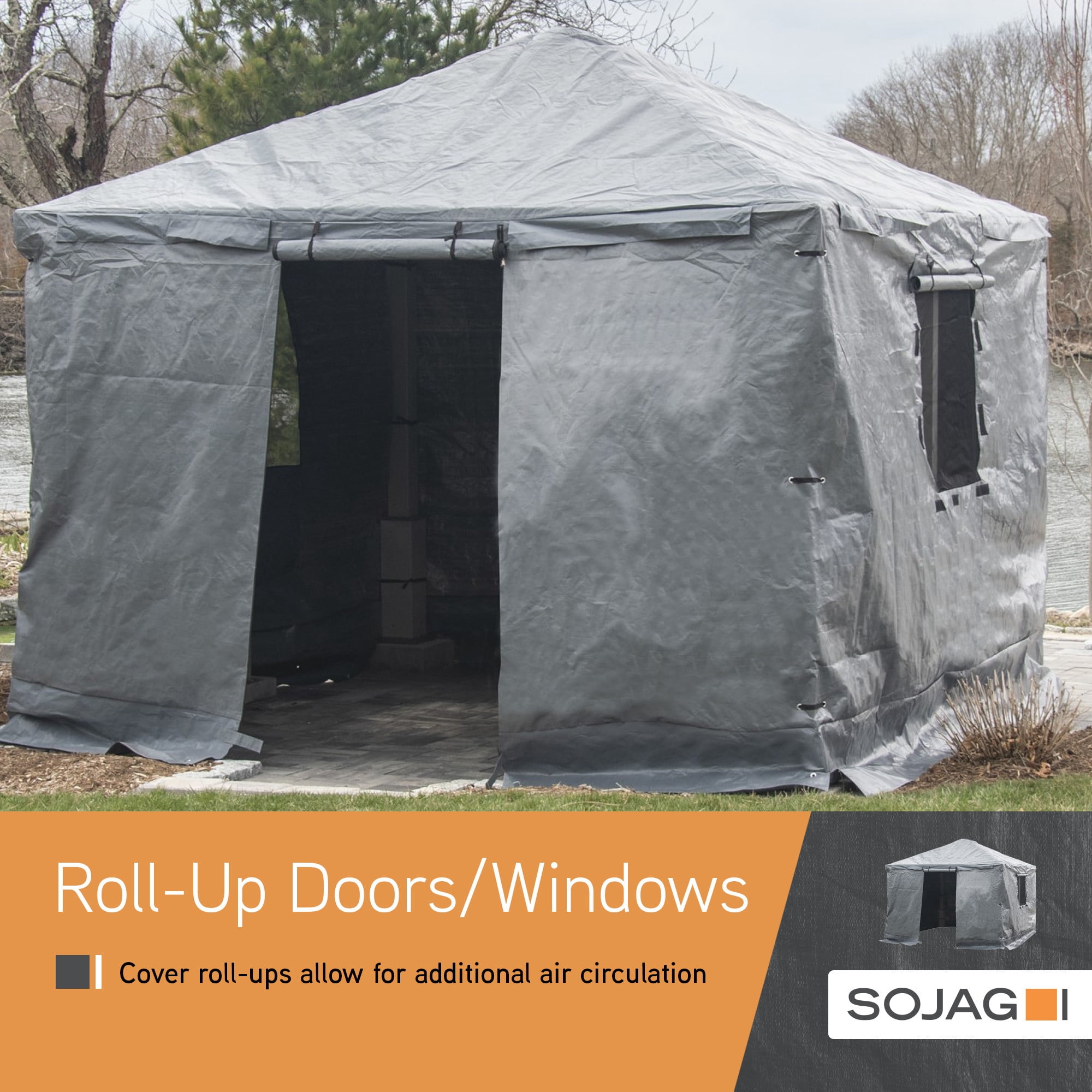 Sojag Winter Cover 8 x 8 x 9 ft Grey Winter Cover For Gazebos