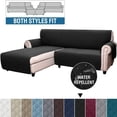 thumbnail image 1 of CHOK L-Shape Sofa Slipcover Sectional 3 Seater Chaise Cover Pet Dogs Couch Protector  (Black Large), 1 of 8