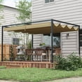 thumbnail image 2 of Outsunny 10' x 7' Patio Pergola with Retractable Canopy, Khaki, 2 of 10