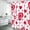 Rose Rouge, variante sur Rideau de Douche de la Saint-Valentin Rouge Cœur Doux Rayures Noires Blanches Couple Amoureux Romantique Mode Moderne Festival Tissu Décoration de Salle de Bain avec Crochets