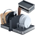 thumbnail image 1 of Stelive Foldable Dish Drying Rack with Dual Parts for Kitchen Counter Space-Saving Rack - Rustproof Removable Utensil Drainer & Drainage Spout, Gray, 1 of 12