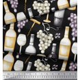 thumbnail image 2 of Soimoi Toile de Coton Raisins, Verre de Vin & Bouteille Tissu Imprimé 1 Yard 42 Inch Wide, 2 of 3