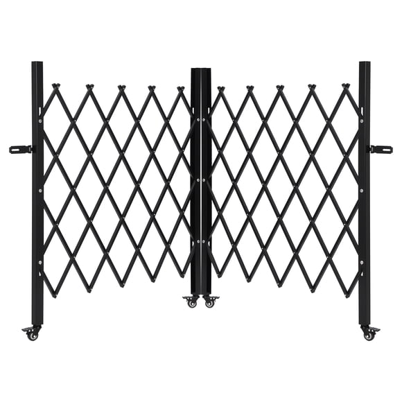 Yiwa Expandable Retractable Driveway Gate, Outdoor Folding Mesh Fence with Casters, Portable Security Barricade Ideal for Garage, Traffic Management, Crowd Control, and Child Safety