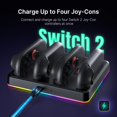 thumbnail image 2 of Game Controller Charger Dock Compatible With Nintendo Switch 2, Charging Station For Joy-Pads With RGB Lights, LED Indicators, Built-in Kickstand, 2 of 8