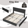 thumbnail image 2 of BeesClover Bed Frame with Tufted Wingback Headboard, Platform Corduroy Upholstered Bed Frame with 4 Storage Drawers and Wooden Slats Support, No Box Spring Needed, 2 of 8