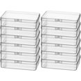 thumbnail image 1 of Rectangular Clear Plastic Storage Containers Box with Hinged Lid for Beads and Other Small Craft Items, 1 of 6