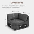 thumbnail image 2 of HONBAY Corner Seat of Modular Sectional Corduroy Sofas, Grey, 2 of 5