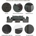 thumbnail image 4 of Kullavik Patio 6-Piece Steel Outdoor Wicker Sectional Sets with Cushions,Grey, 4 of 5