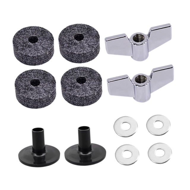 Milaget 12 Pcs Accessoires de Remplacement pour Cymbales Installation Facile Tambour Cymbales s Pads Noir