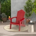 thumbnail image 2 of Costway Chaise Adirondack de Patio en HIPS avec Porte-Gobelet, Résistante aux Intempéries, Extérieur, 380 Lb, Rouge, 2 of 10