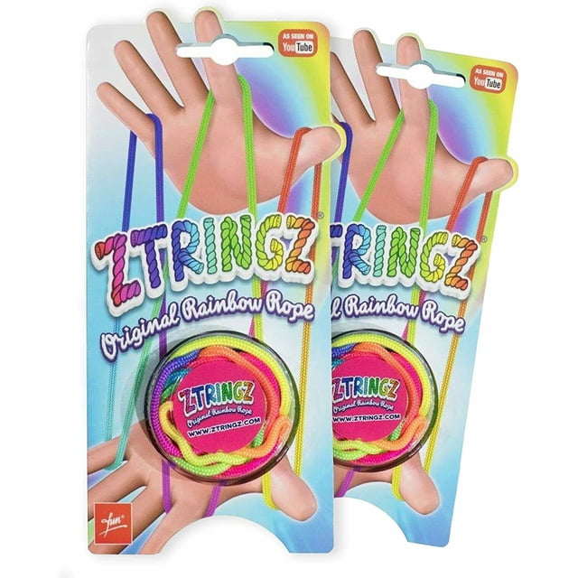 2 Pack Original Nowstalgic Toys Ztringz Rainbow Worm On a Rope Classic Toy