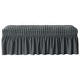 thumbnail image 3 of pitrice Long Bench Cover Bench Seat Furniture Protector for Living Room Hotel Decor Dark Gray, 3 of 8