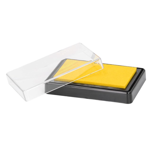 Tampon Encreur pour Empreintes de Bébé, Tampon Encreur Réutilisable et Significatif avec Papier pour Bébés Encre Jaune