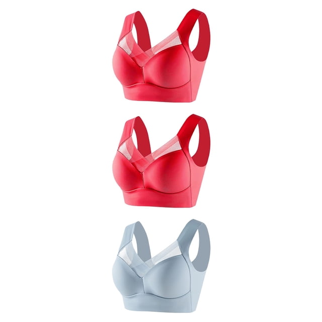 Timegard Womens Plus Size Bras No Underwire Full Coverage Mesh Breathable Comfort Everyday Bralette