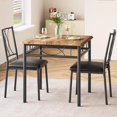 thumbnail image 1 of 3-Piece Dining Table Set for 2, Square Wooden Kitchen Table with Chairs, Compact Dining Set for Apartments, Studios, and Small Areas, 1 of 7