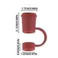 thumbnail image 2 of WIFKLSIIPG Nouveau Bouchon de Paille en Silicone Simple Mignon en Forme de Thé au Lait Couvercle de Paille Décoratif Joint de Boisson Embouchure de Paille (Rouge), 2 of 7