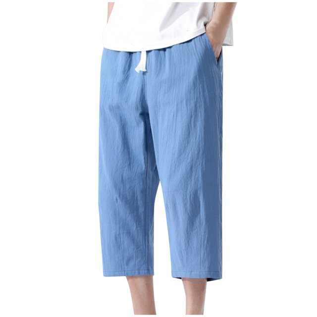 Birdeem Mens Fashion Drawstring Elastic Waist Pocket Casual Sweat Capris Pants