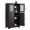 thumbnail image 3 of Costway Bathroom Floor Storage Cabinet Kitchen Cupboard w/Doors&Adjustable Shelf Brown, 3 of 10