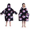 thumbnail image 2 of Blanket Hoodie for Kids Oversized Wearable Hooded Blanket Soft Warm Flannel Hoodie Sweater Blanket Animal Pattern Blanket Sweatshirt One Size Fits All Wearable Blanket with Pockets, 2 of 9