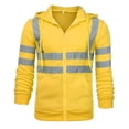 thumbnail image 1 of Long Sleeve Tops Mens Road Work High VisibilityPullover Long Sleeve Hooded Sweatshirt Tops Blouse, 1 of 6