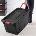 thumbnail image 4 of Sterilite Ensemble de 4 Bacs de Rangement Robustes avec Couvercles et Roues, 40 Gal, Noir, 4 of 11