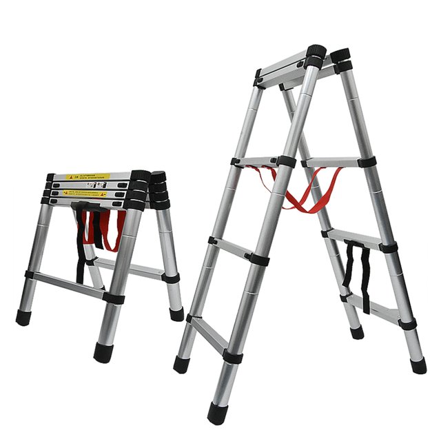 1.4M+1.4M Thickened Aluminum Alloy Telescopic Ladder Multi-purpose Herringbone Ladder Portable Home Folding Engineering Ladder ,Long Lasting