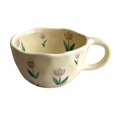 thumbnail image 2 of Ceramic Coffee Mug Breakfast Mug Coffee Mug with Flower for Hotel Office Bar Violet, 2 of 8