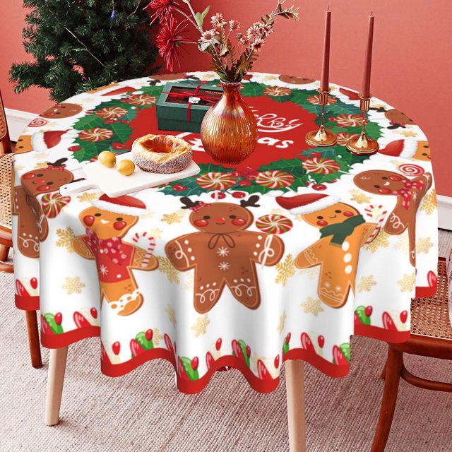 Christmas Tablecloth Round,Christmas Decorations Round Christmas Tablecloth Round Outdoor Christmas Table Cloth Table Cloth Holiday Decorative Table Cover for Outdoor Indoor Party