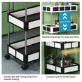 thumbnail image 4 of Rolling Cart, Multifunctional Rolling Utility Cart, Carts With Wheels Storage Cart Movable Storage Cart With Wheels, for Office, Living Room, Kitchen, 4 of 7
