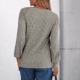 thumbnail image 4 of VINUSLI Womens Plus Tunic Tops Lace Patchwork Ribbed Knit Long Sleeve Sweaters Crewneck Dressy Casual Fall Blouse Gray,S, 4 of 8