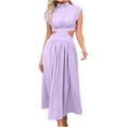 thumbnail image 1 of XZNGL Robe d'Été pour Femmes Aguichant Mode Femmes Été Unie Aguichant Ajourée Décontractée Mini Robe Sans Manches à Col Rond Robe d'Été Mini Robe pour Femmes Robe d'Été pour Femmes avec Manches, 1 of 7
