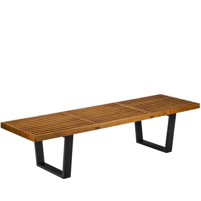 Modern Manufactured Wood Bench In Walnut, Minimalist Luxury Wood Bench  Living Room Longe