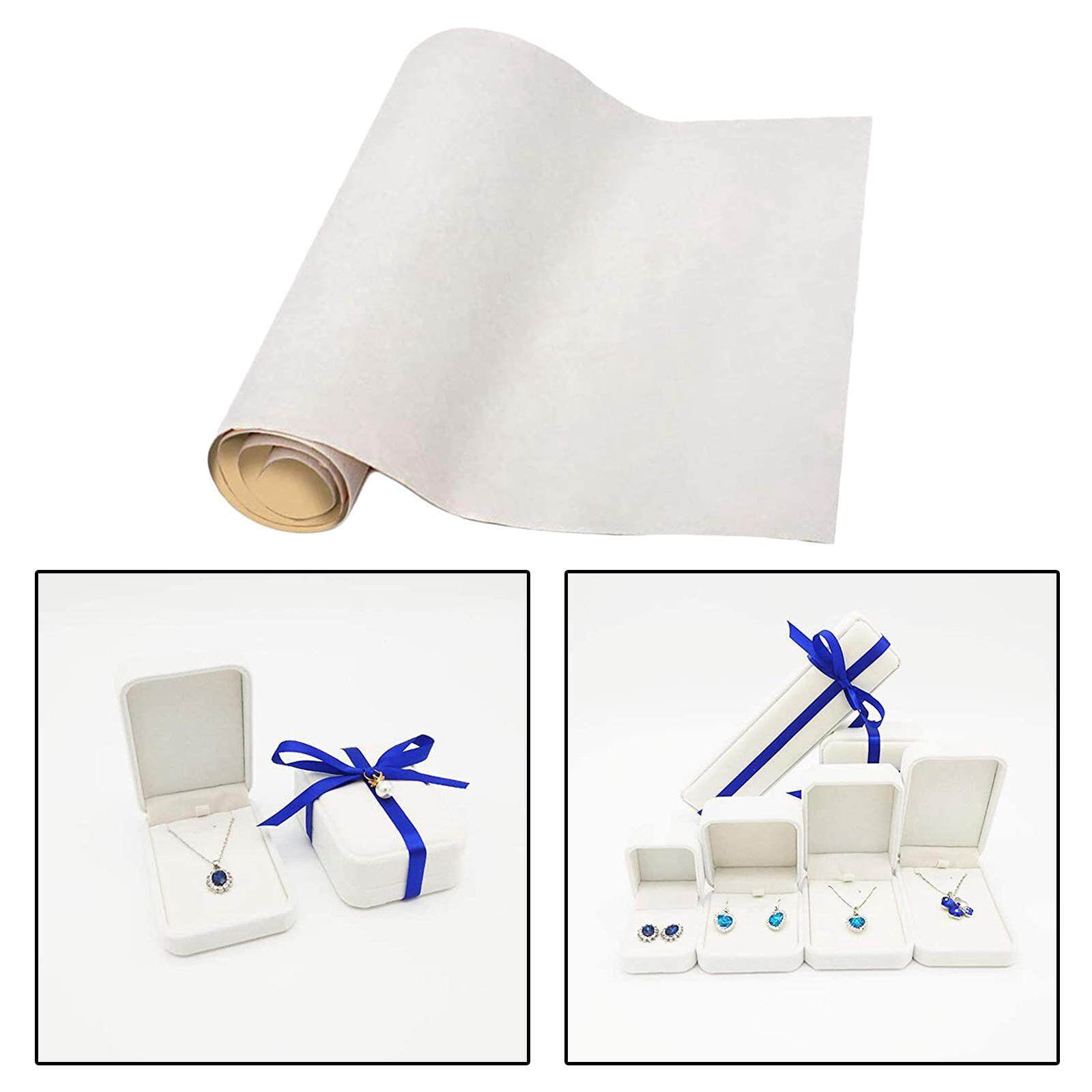 Back Self Adhesive Sheet Felt Jewelry Drawer Velvet Velour Fabric Craft Sticker White
