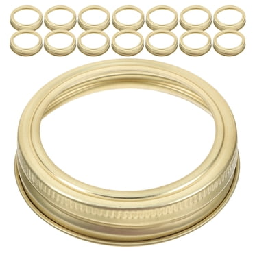 Shisuyan 24pcs Jar Tinplate Split-Type Canning Rings Gold Sealing Bands For Food Storage Reusable Jar Lid Bands For Home Canning Kitchen Organization And Decorative Storage 70 Mm