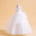thumbnail image 2 of PMVFHDE Robe de Fête pour Filles Robe pour Enfants Robe Fille Robe Sans Manches de Performance Longue Robe à Pommeau Fête, Blanc, 12-14 Ans, 2 of 4